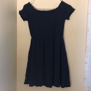 Navy blue off the shoulder dress